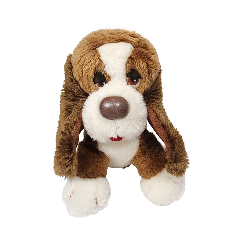 Vintage Russ Berrie‎ Baxter Bashful Basset Hound Plush 873 Brown White Dog 12"